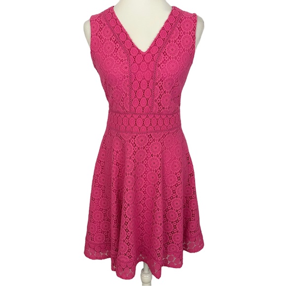 CHARTER CLUB | Pink Lace Sleeveless Fit & Flare A-Line Dress NWT - Picture 3 of 16